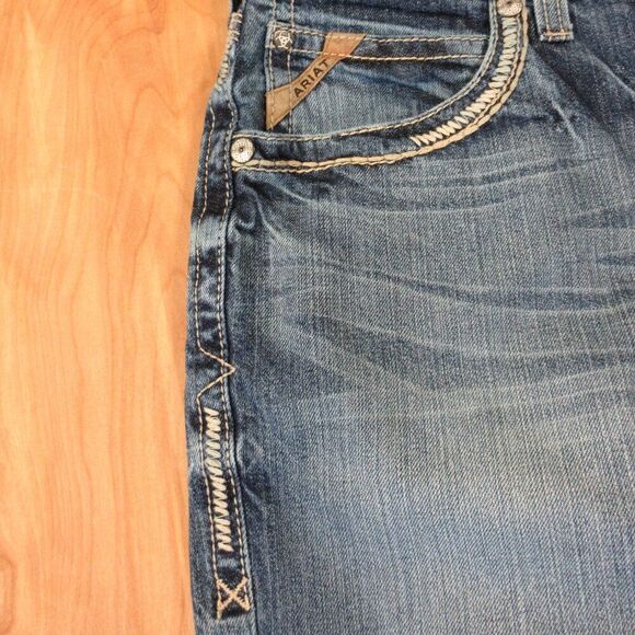 ARIAT M5 Gambler Stackable Straight Fit Straight Leg Denim Jeans Mens Sz 32x30 - Picture 7 of 16